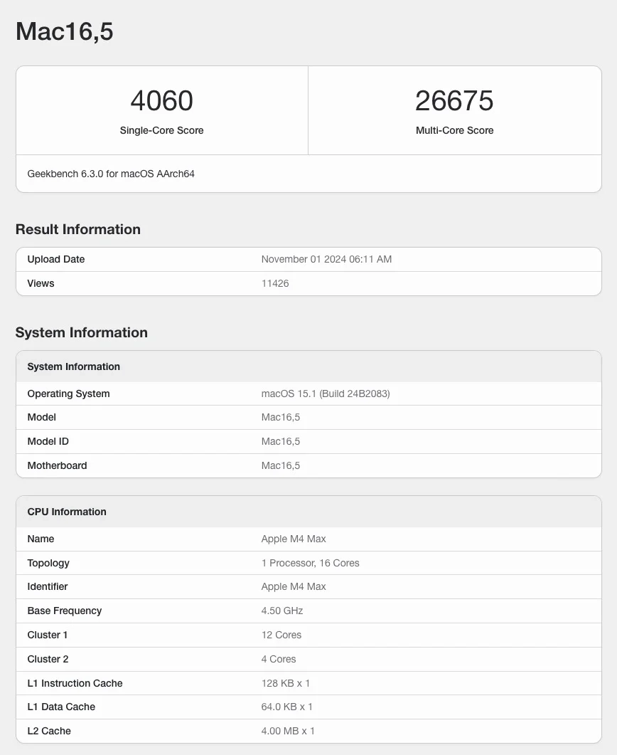 M4 Max 跑分曝光 效能惊人，CPU 和 GPU 都比上一代至少快 20%以上 - 嘉达鸭