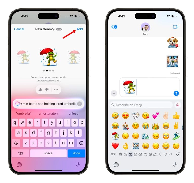 Apple Intelligence「Genmoji」上手体验：轻松创作特色 Emoji，对话增添更多乐趣 - 嘉达鸭